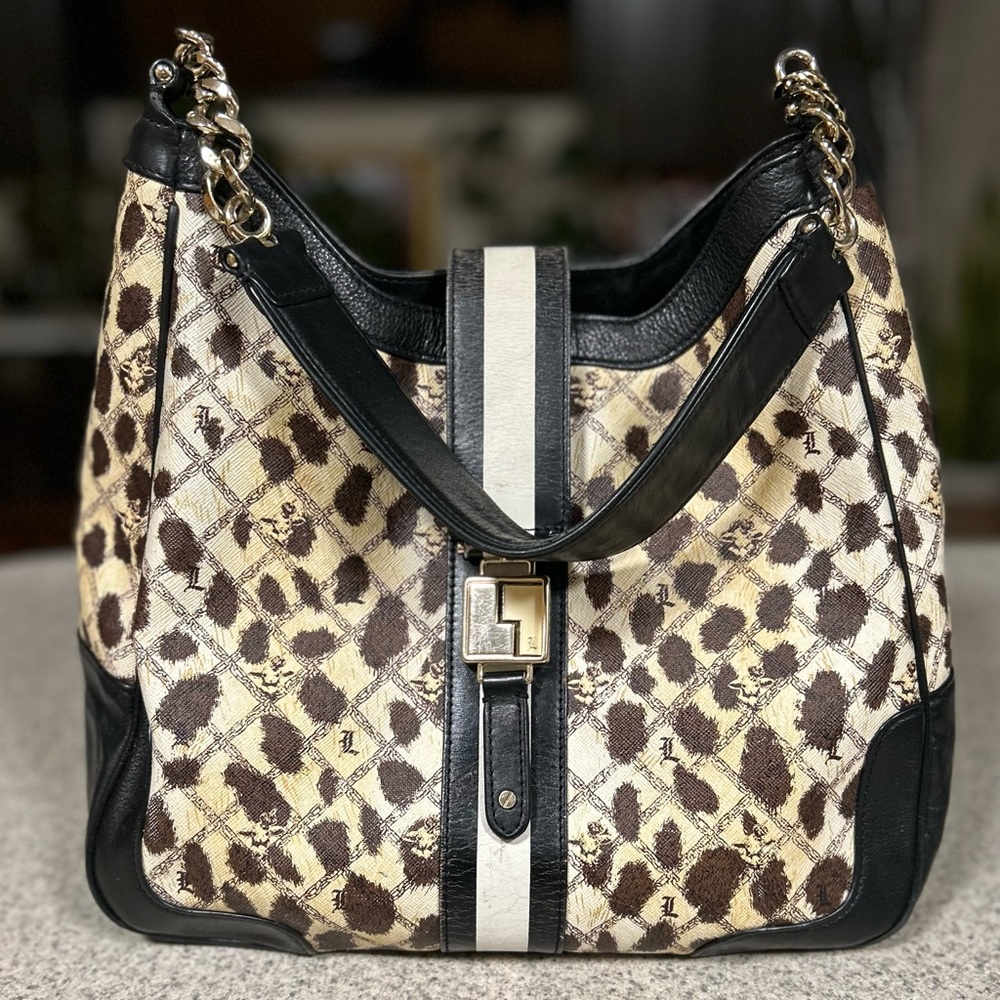 L.A.M.B. by Gwen Stefani Leopard Commodore Shoulder Vintage Luxury
Designer Bag
